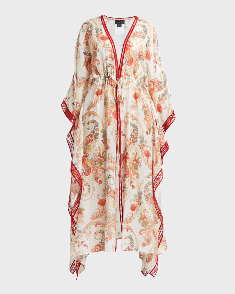 Paisley Printed Maxi Coverup