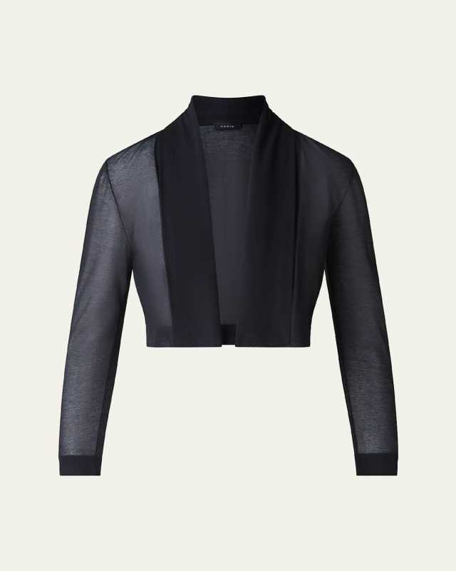 Shawl Sheer Cropped Cardigan