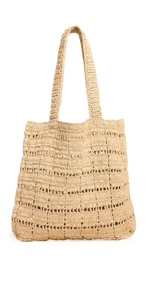Loeffler Randall Orion Crochet Raffia Book Tote Natural