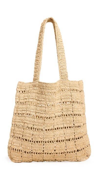 Loeffler Randall Orion Crochet Raffia Book Tote Natural