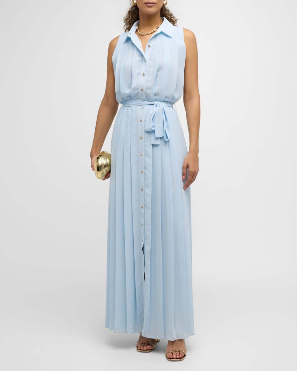 Coraline Pleated Maxi Shirtdress