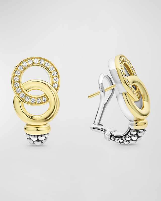 Signature Caviar Interlocking Diamond Earrings