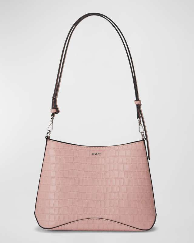 Focus Croc-Embossed Leather Crossbody Bag