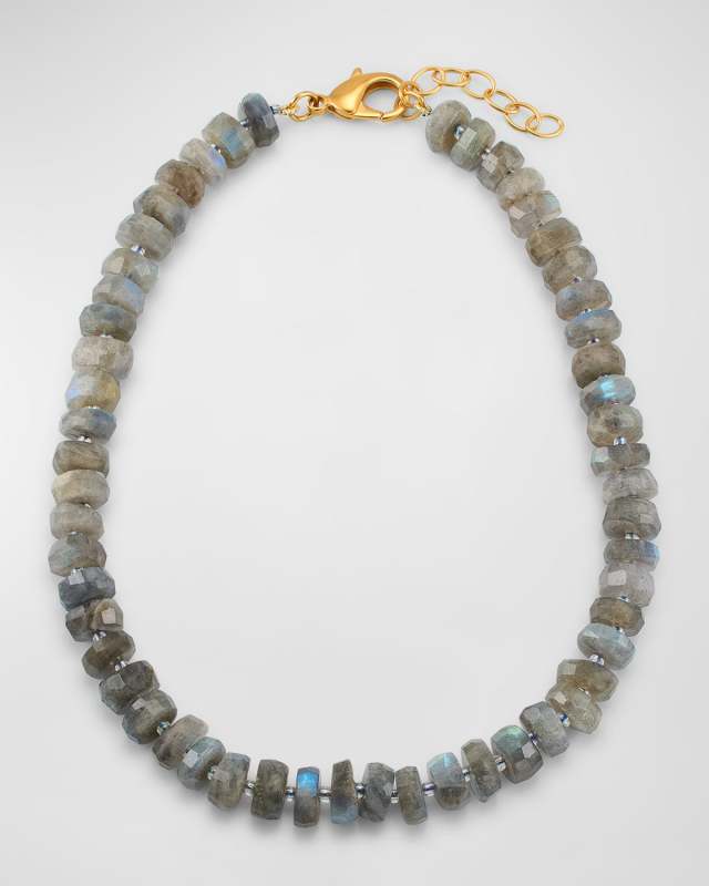 Labradorite Barrel Cut Necklace