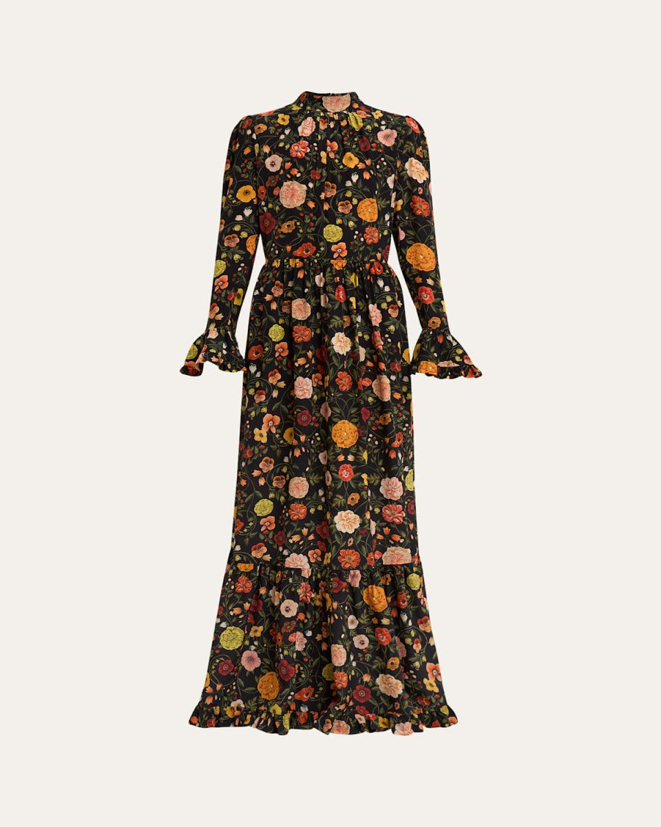 Visconti Floral-Print Tiered Maxi Dress