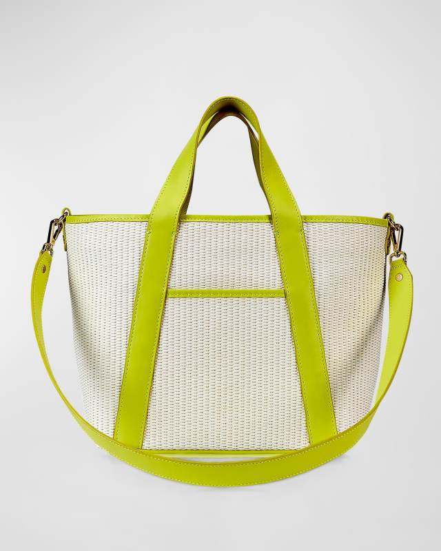 Harper Raffia and Leather Tote Bag