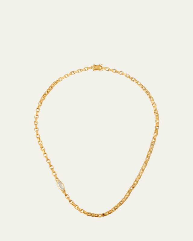 Single Marquis Diamond Signature Chain Necklace