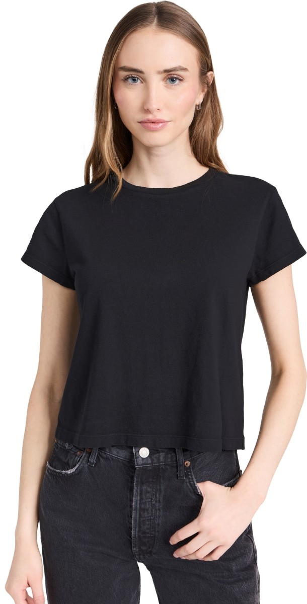 AGOLDE Adine Shunken Tee Black