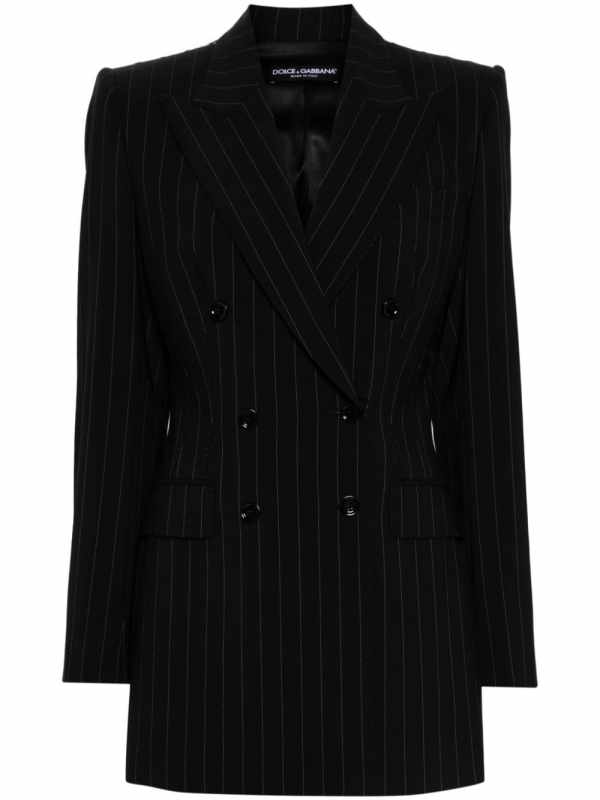 pinstripe-pattern blazer