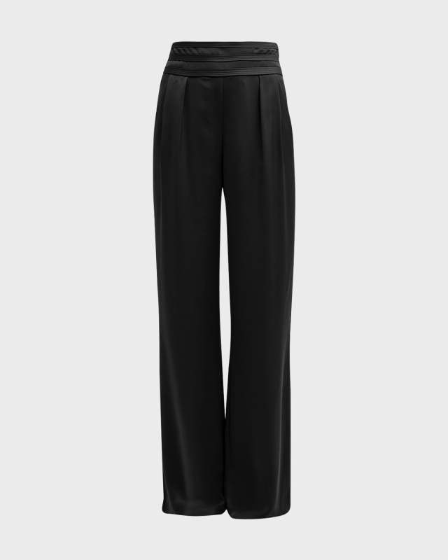 Joss Satin Wide-Leg Trousers