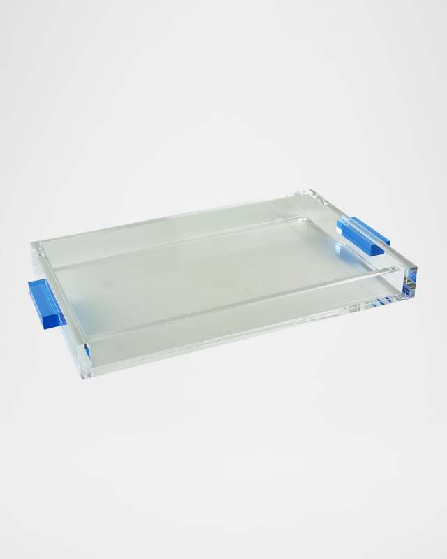 Clear Lucite Tray with Handles