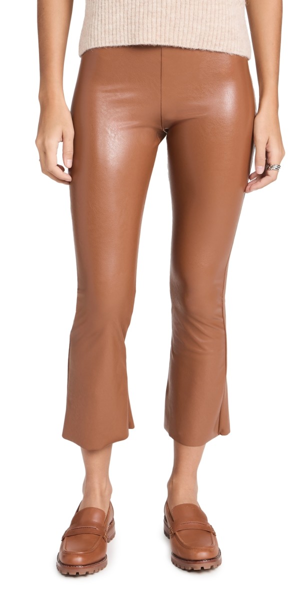Commando Faux Leather Cropped Flare Pants Cocoa