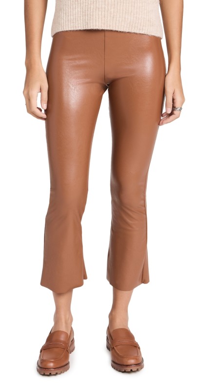 Commando Faux Leather Cropped Flare Pants Cocoa