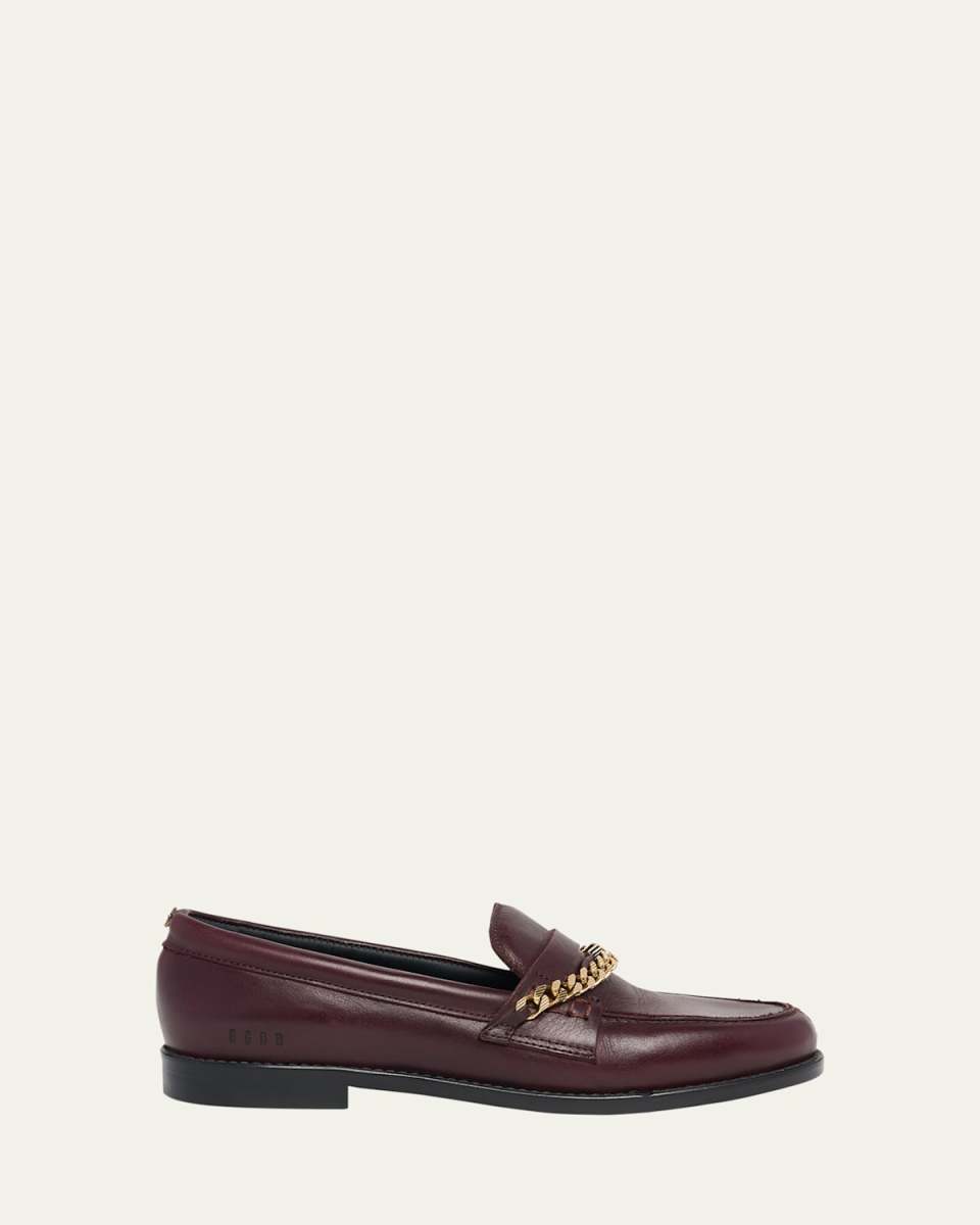 Jerry Chain Leather Penny Loafers