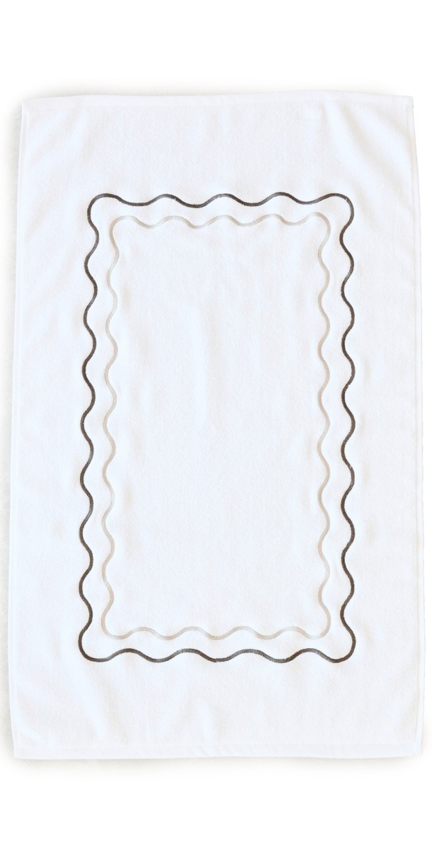 Kassatex Shopbop x Kassatex Scalloped Bath Mat White/Black