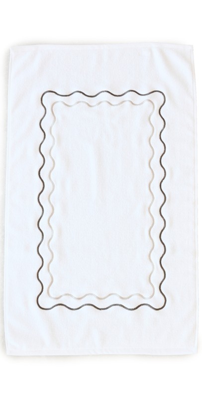 Kassatex Shopbop x Kassatex Scalloped Bath Mat White/Black