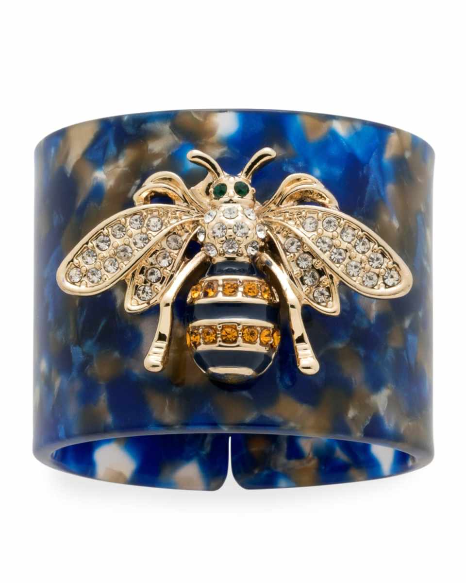 Stripey Bee Resin Napkin Rings, Set of 4