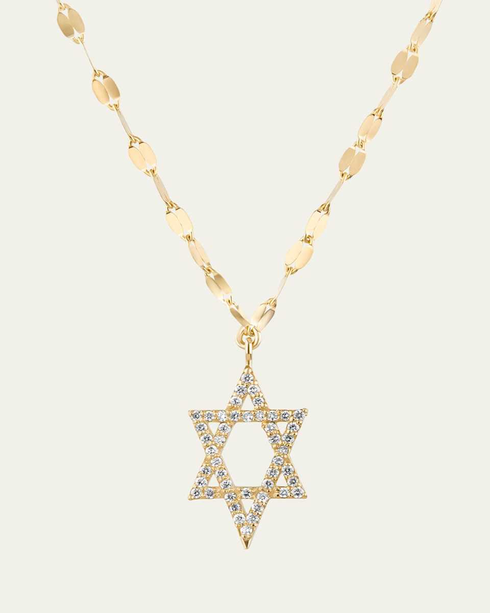 Flawless Star of David Pendant Necklace with Jump Ring, 16-18"L