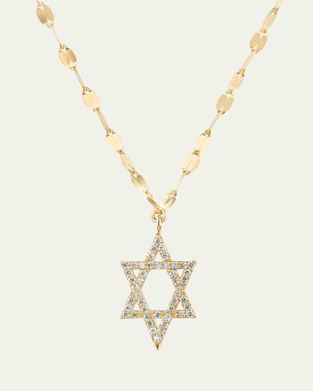 Flawless Star of David Pendant Necklace with Jump Ring, 16-18"L