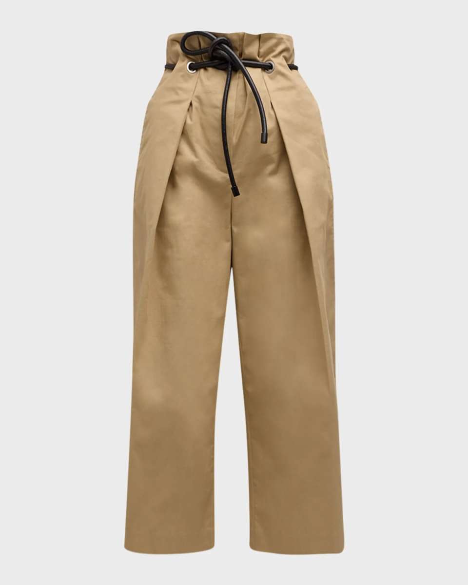 Origami Paper-Bag Cropped Trousers