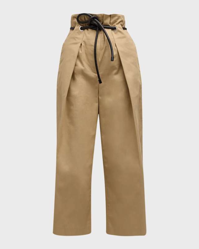 Origami Paper-Bag Cropped Trousers