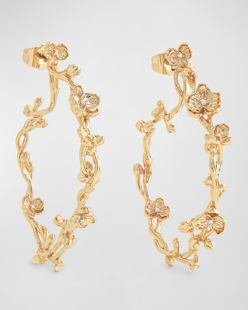 Orchid Hoop Earrings