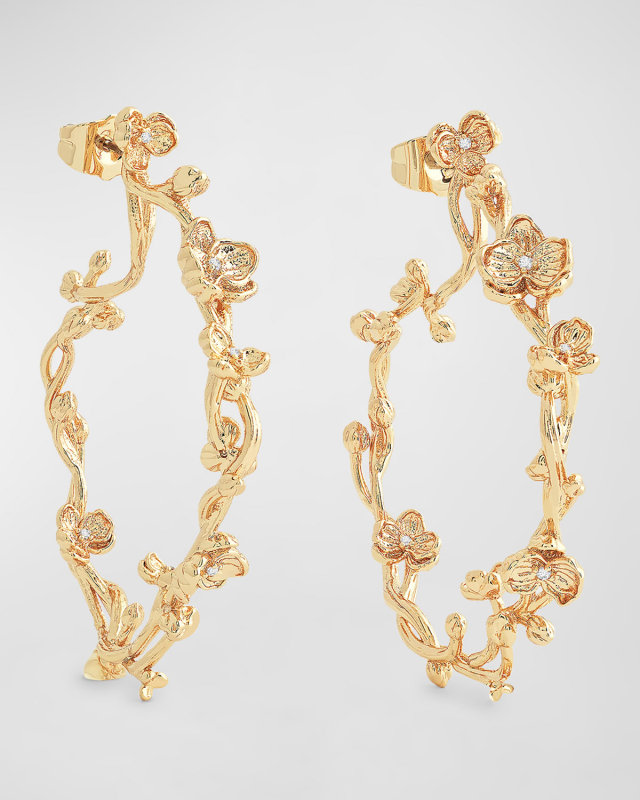 Orchid Hoop Earrings