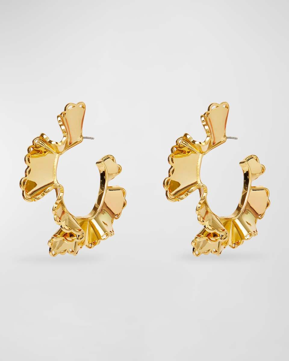 Scalloped Ruffle-Edge Hoop Earrings