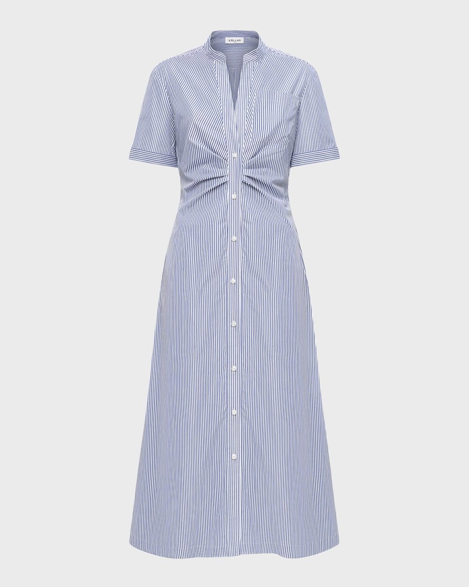 Noor Striped Cotton Midi Shirtdress