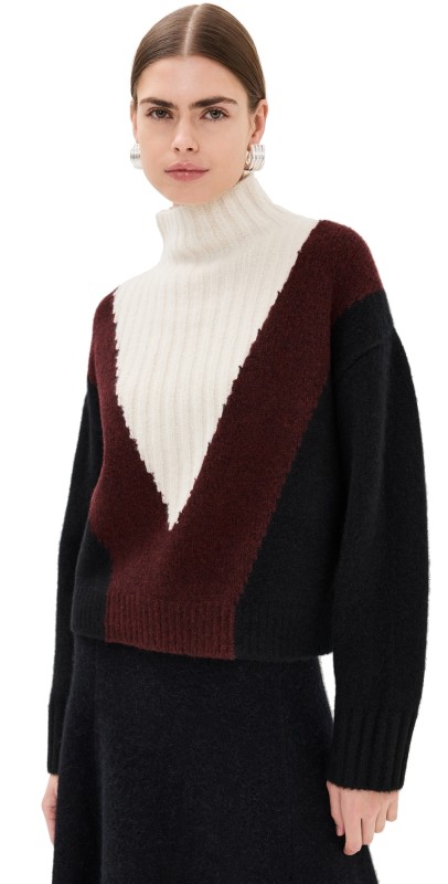 Proenza Schouler Alma Sweater in Graphic Instrasia Black Multi