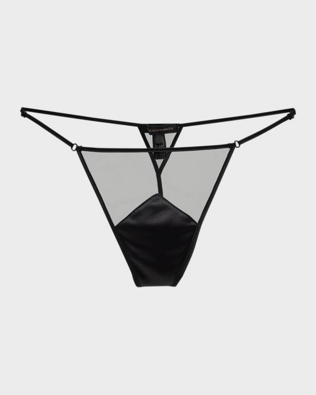 Peep Show Mesh & Silk G-Strin