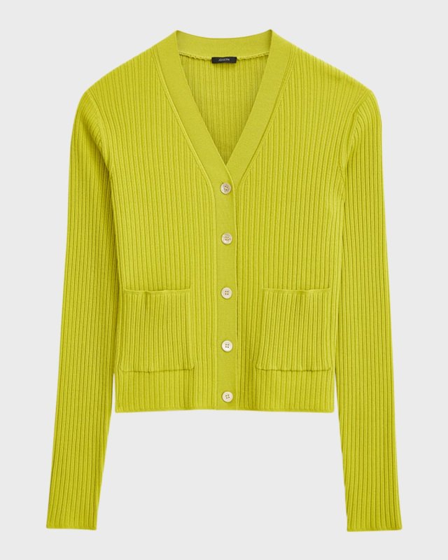 Ribbed Merino Wool Cardigan