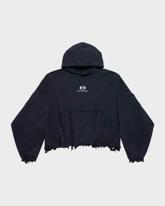 Distressed Unity Sports Icon Crop Hoodie