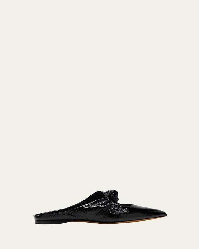 Rowan Crinkle Leather Ballerina Mules