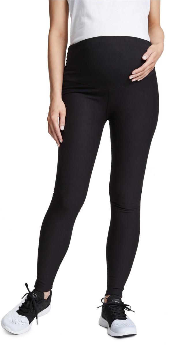 Plush Fleece Lined Maternity Leggings Black