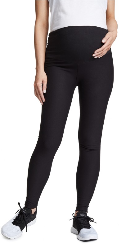 Plush Fleece Lined Maternity Leggings Black