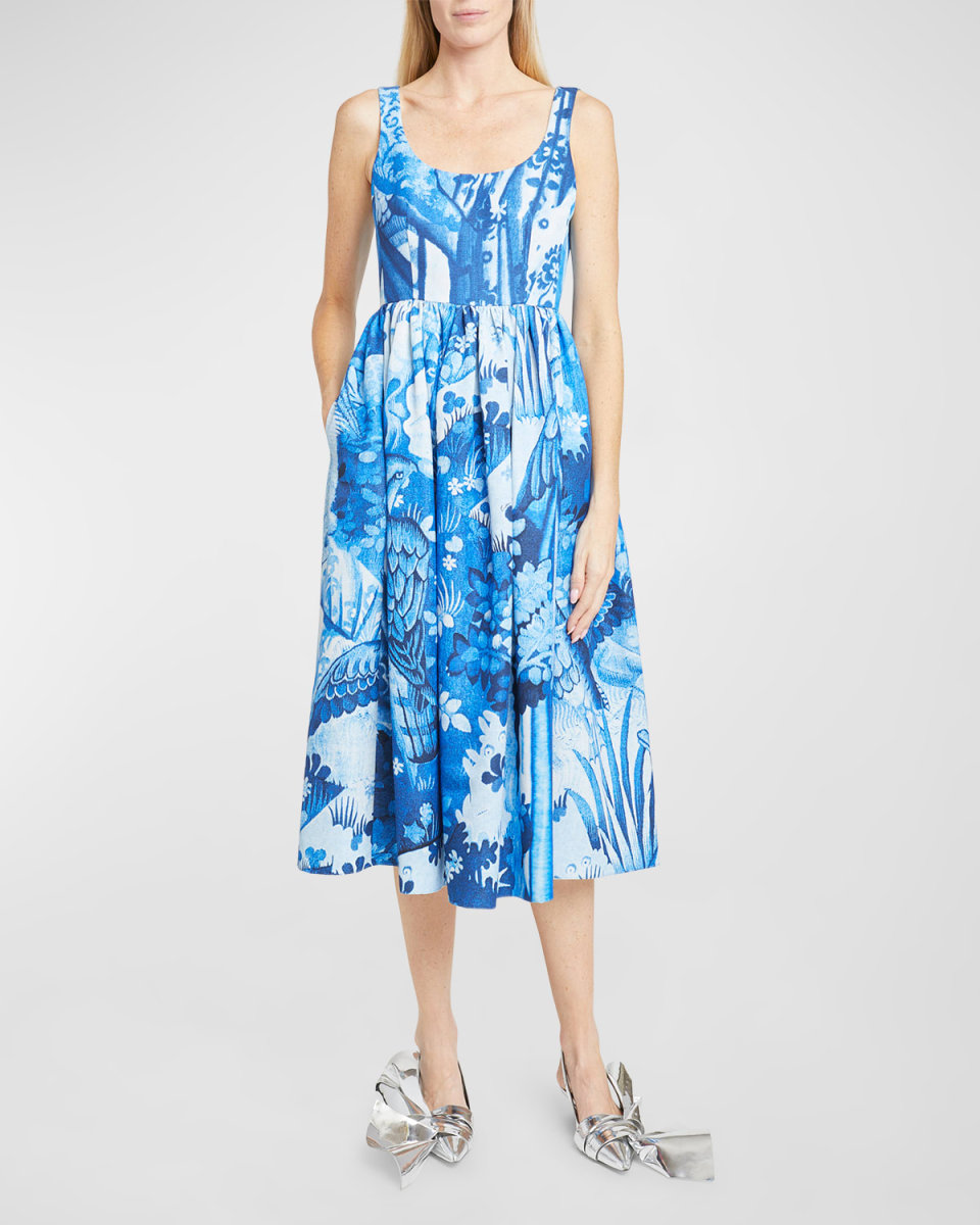 Sleeveless Fit-&-Flare Midi Dress