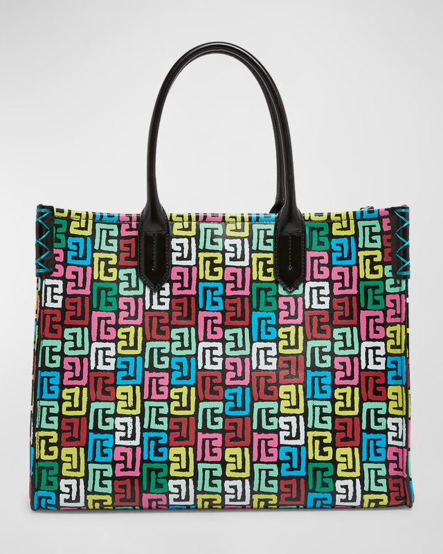 B Army Medium Shopper Tote Bag in Monogram Printed Leather