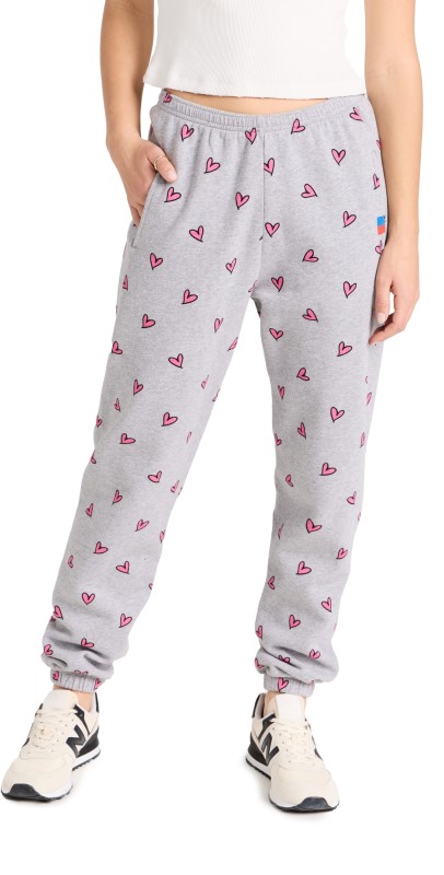 KULE The All Over Heart Sweatpants Heather Grey