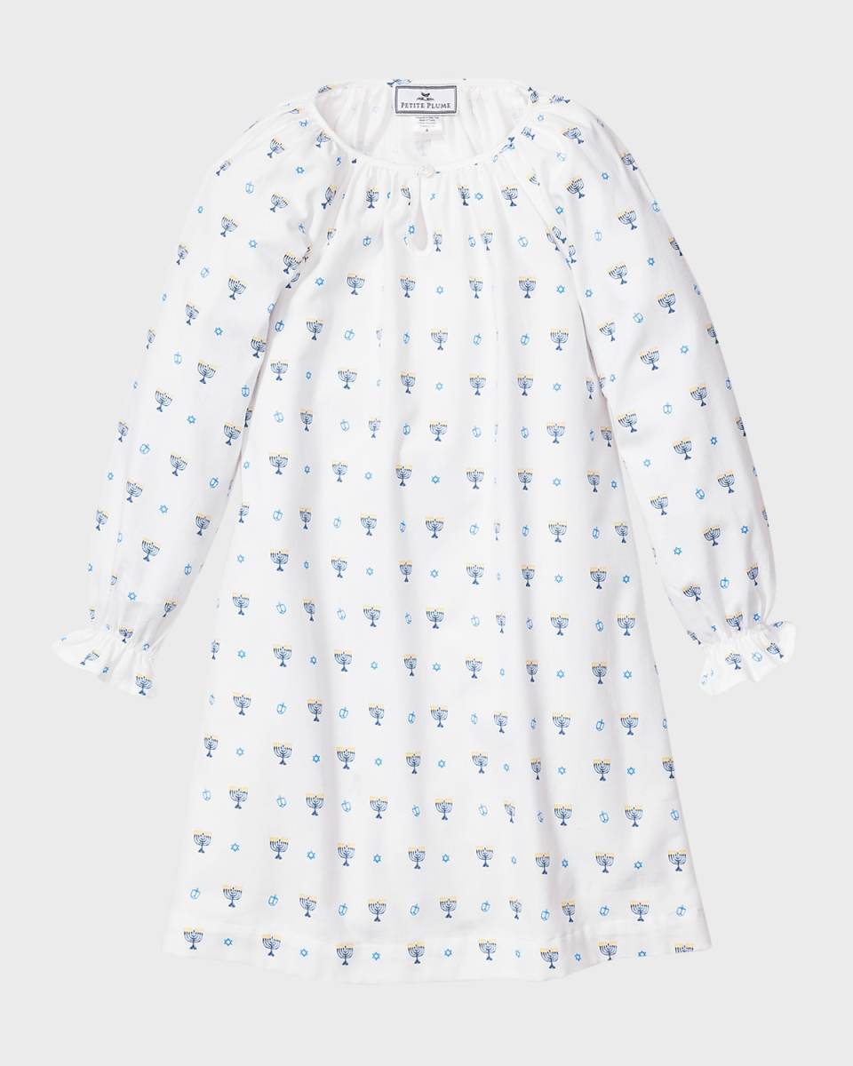 Girl's Hanukkah Delphine Nightgown, Size 6M-14