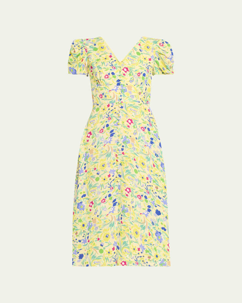 Margot Button-Front Midi Dress