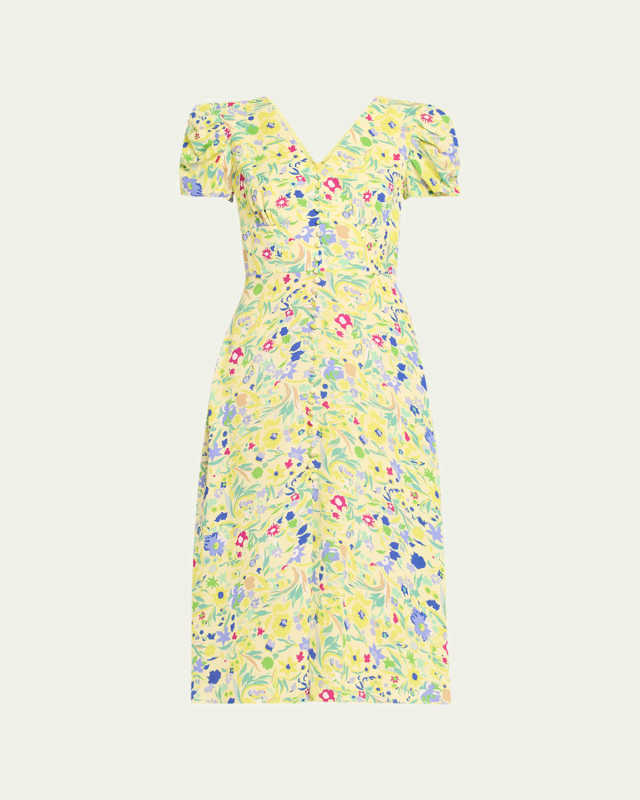 Margot Button-Front Midi Dress