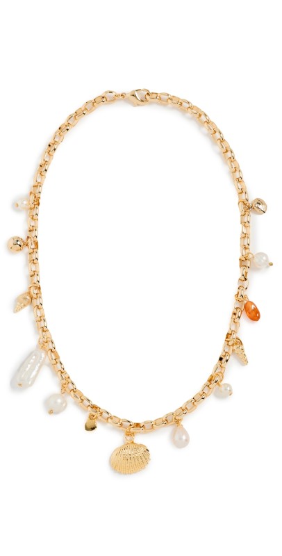 SHASHI Chain Charm Necklace Gold