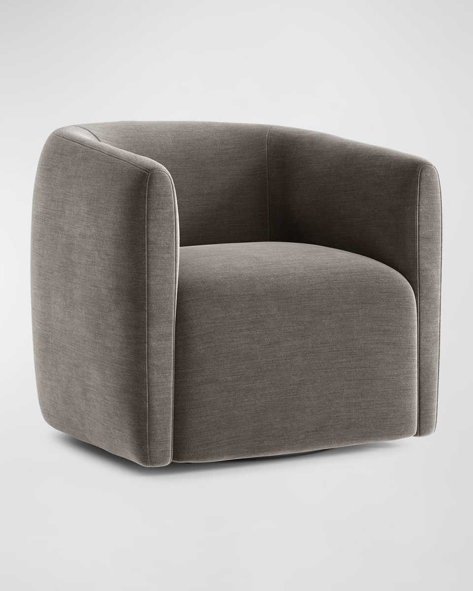 Aline Taupe Velvet Swivel Chair