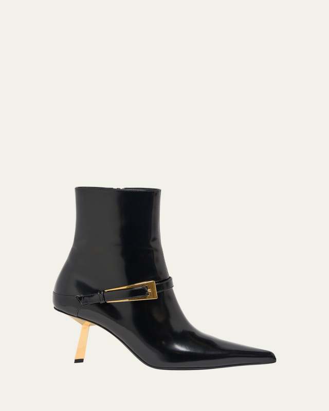Lee Patent Buckle Stiletto Booties