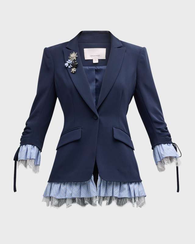 Roxie Striped Combo Crepe Blazer