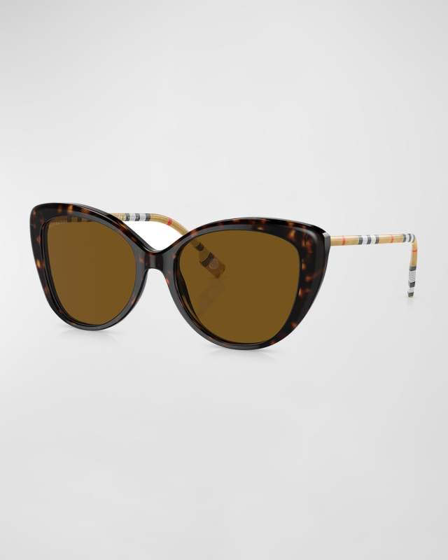 0BE4407 Check Plastic Cat-Eye Sunglasses