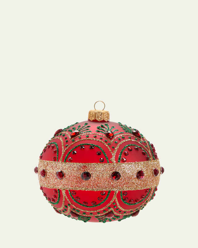 Red, Gold, and Green Décor Ball Christmas Ornament