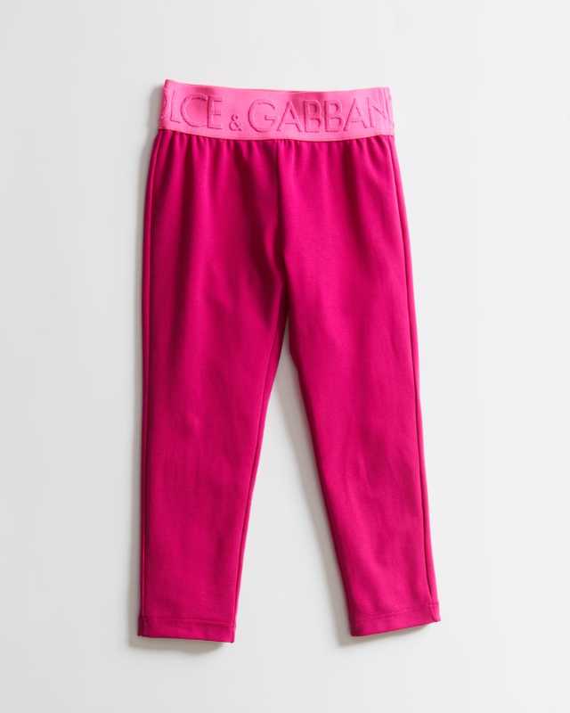 Girl's DG Logo-Waistband Leggings, Size 8-12