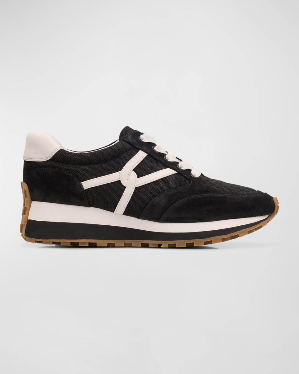 Valentina Mixed Leather Retro Sneakers